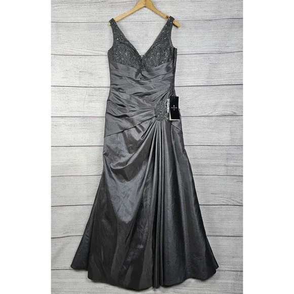Alyce Paris Dresses | Alyce Paris Black Label Lace Bodice Trumpet Gown Grey Size 12 | Color: Gray | Size: 12 | Sonya1970's Closet